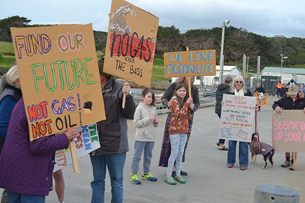 King Island residents protesting seismic blasting